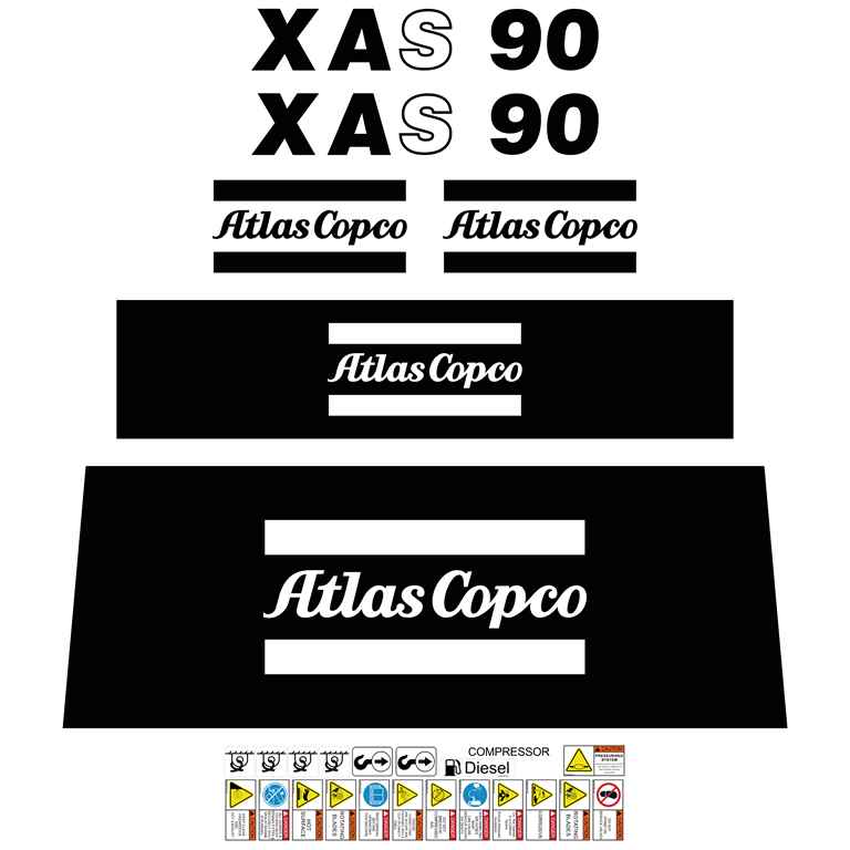 Atlas Copco XAS90 Decal Kit