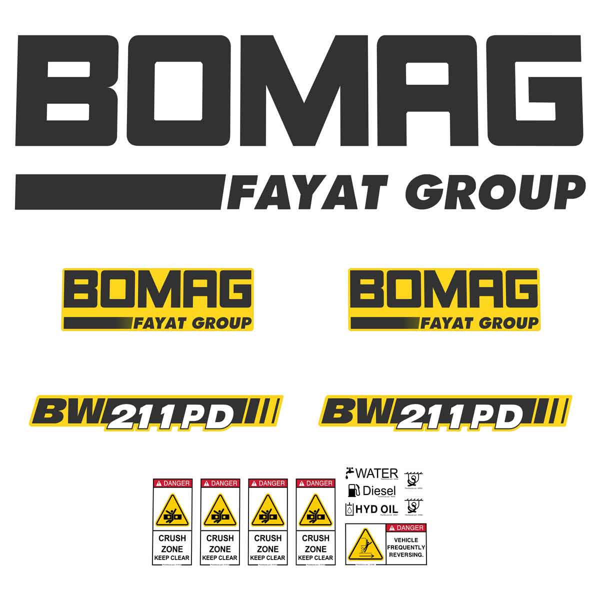Bomag BW 211 PD Decals