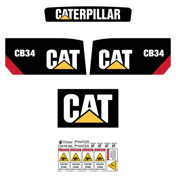 CAT CB34 Decal Kit - Roller