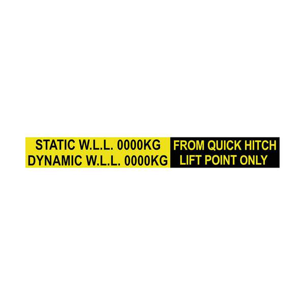 STATIC AND DYNAMIC WLL DECAL STICKER SWL