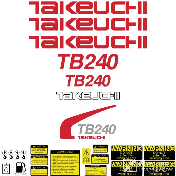 Takeuchi TB240 Decal Kit