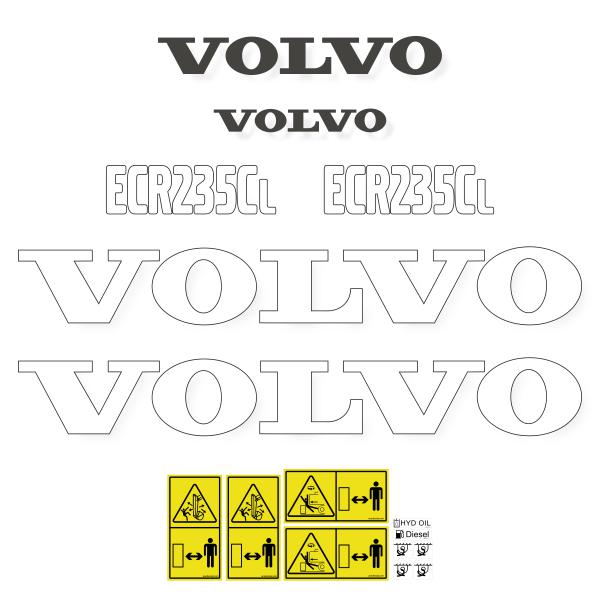 Volvo ECR235 CL Decal Kit - Excavator