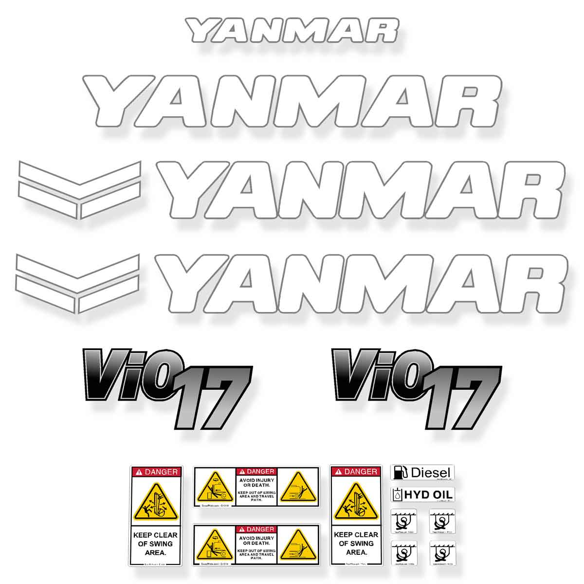 Yanmar Vio17-1 Decals - Red Model