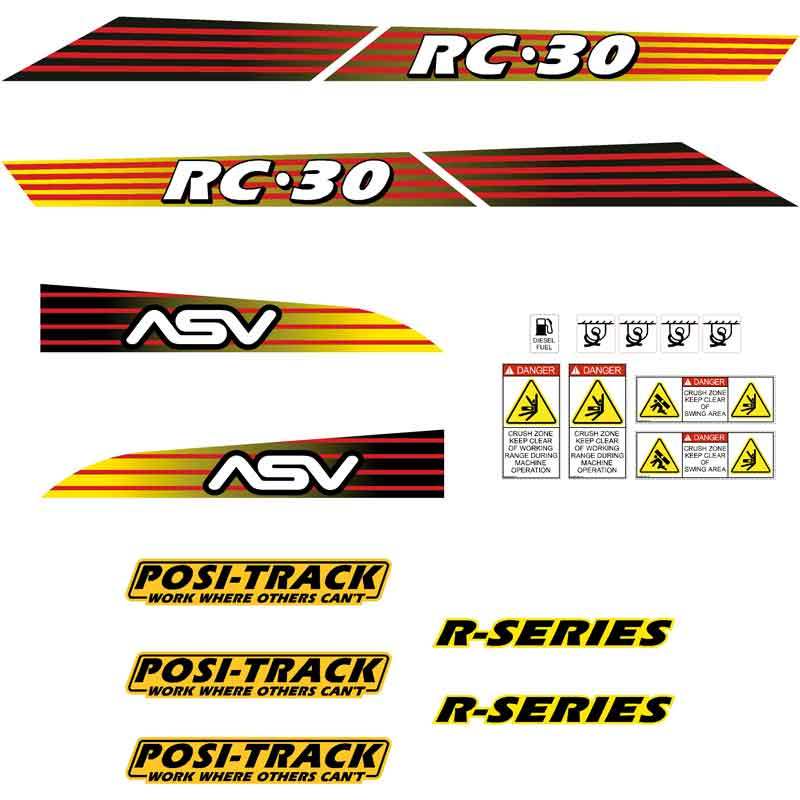 ASV RC30 Decals Stickers Kit