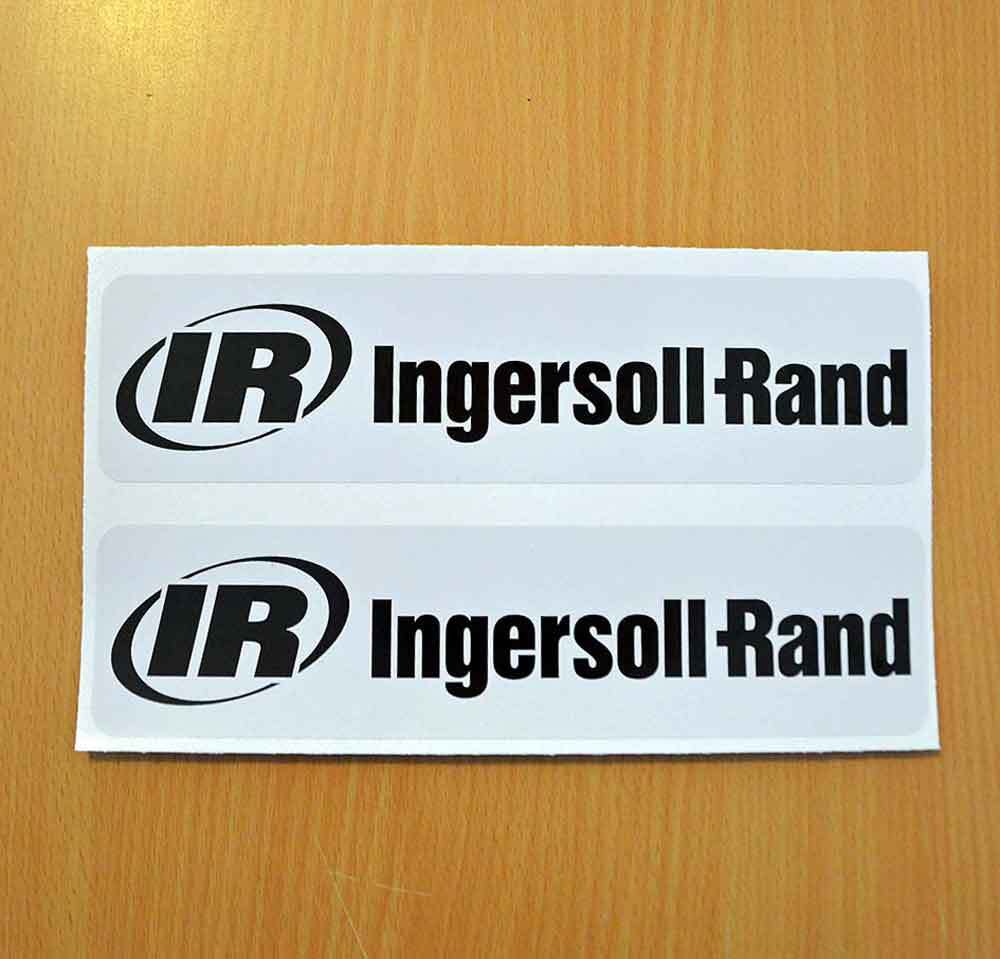 Two Ingersoll Rand IR Printed Decals Stickers