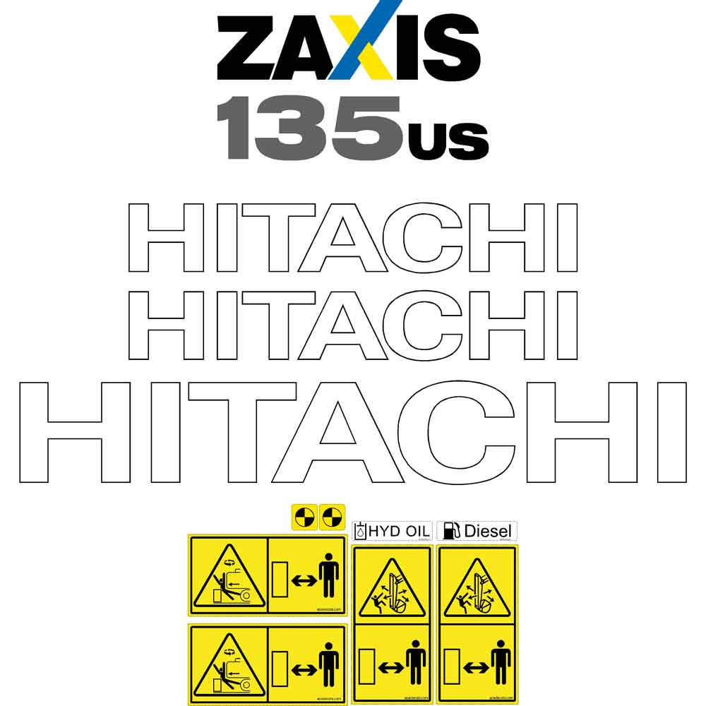 Hitachi ZX135US-5 Decal Kit