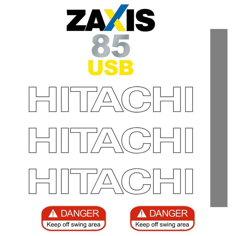 Hitachi ZX85USB-3 Decals Stickers Set