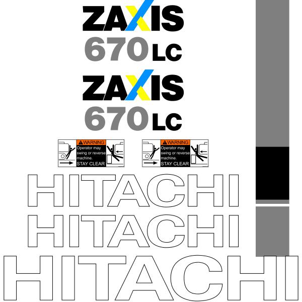 Hitachi ZX670 LC - 3 Decal Kit