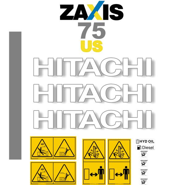 Hitachi ZX75USB-3 Decal Kit