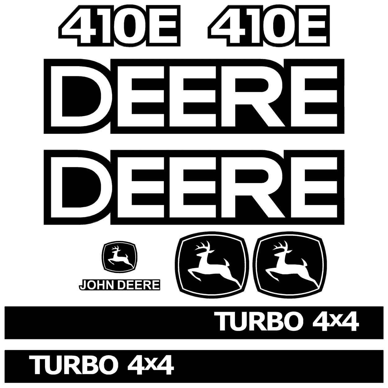 John Deere 410E Decals