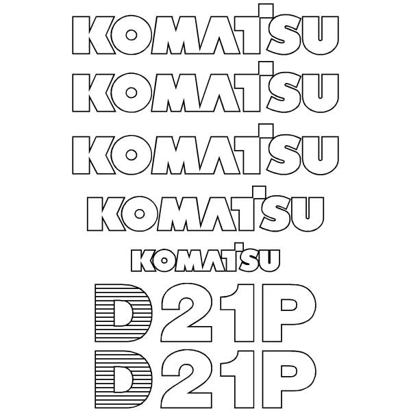 Komatsu D21P-7 Decal Kit - Dozer