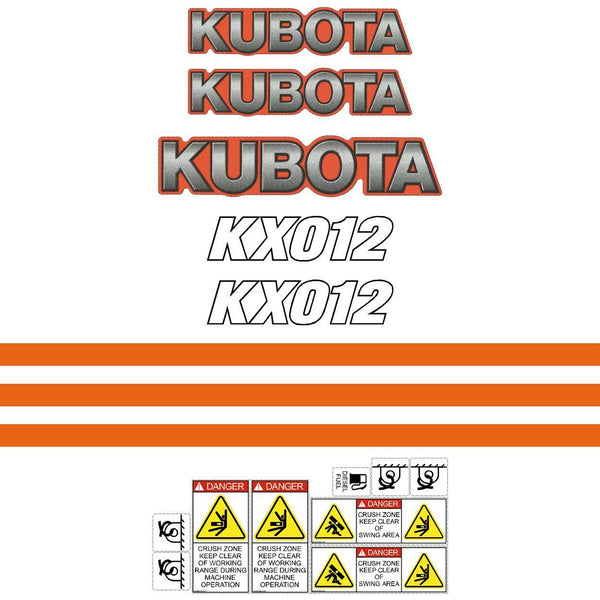 Kubota KX012 Decals