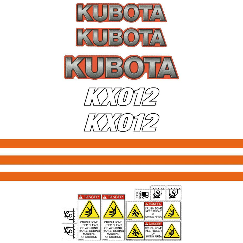 Kubota KX012 Decals