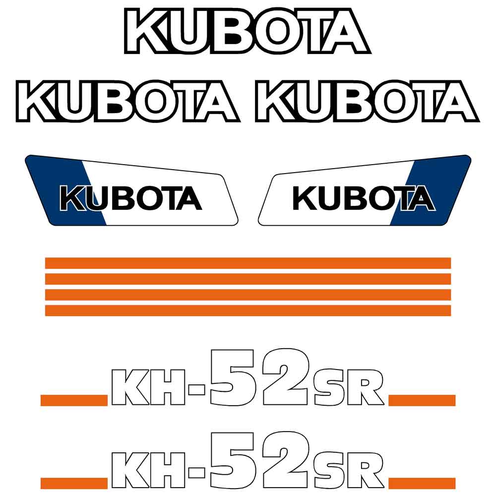 Kubota KH52 SR Decal Kit