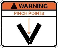 Warning Pinch Points Decal