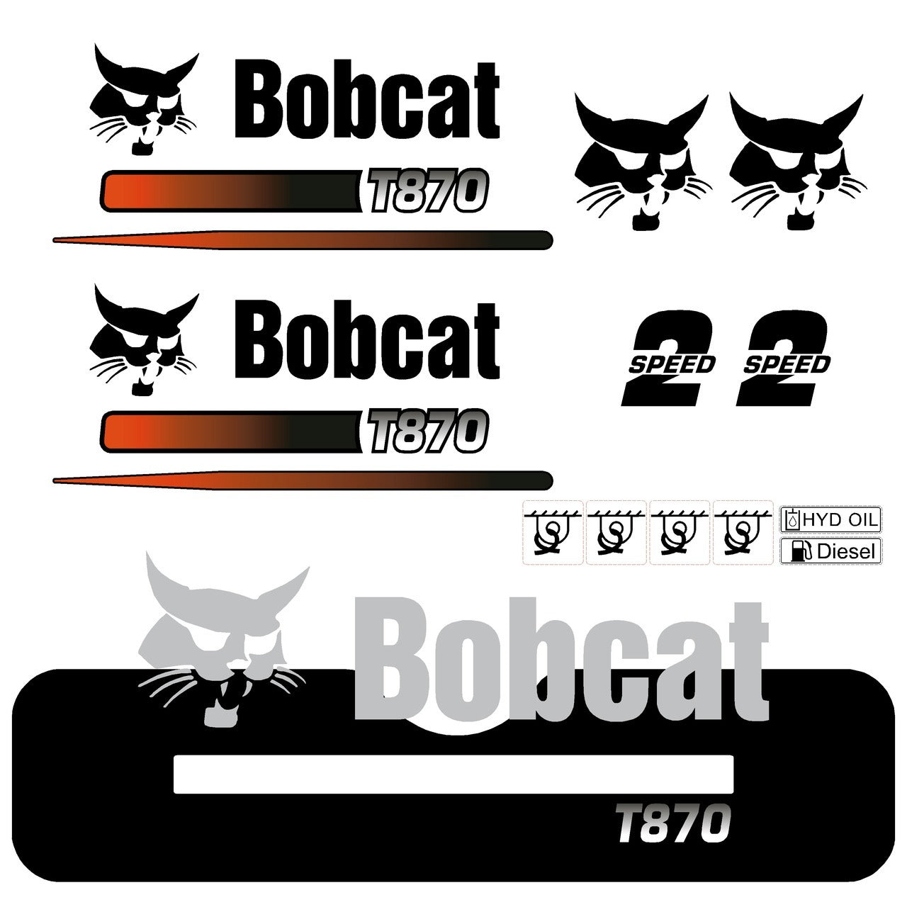 Bobcat T870 Decal Sticker Set