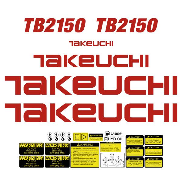 Takeuchi TB2150 Decal Kit