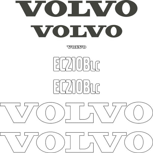 Volvo EC210B LC Decals