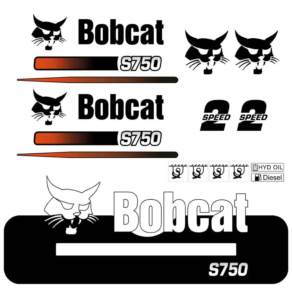 Bobcat T300 Skid Steer Loader Decal Sticker Set - 25 Piece Vinyl Replacement Kit