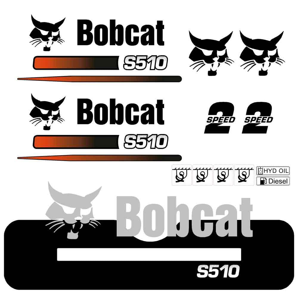Bobcat S510 Decals Stickers Set