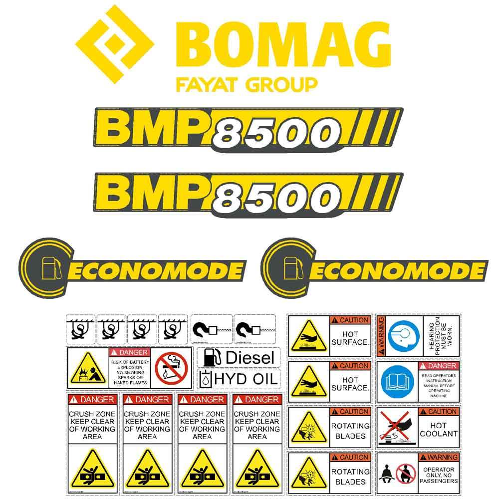 Bomag BMP8500 Decal Sticker Set
