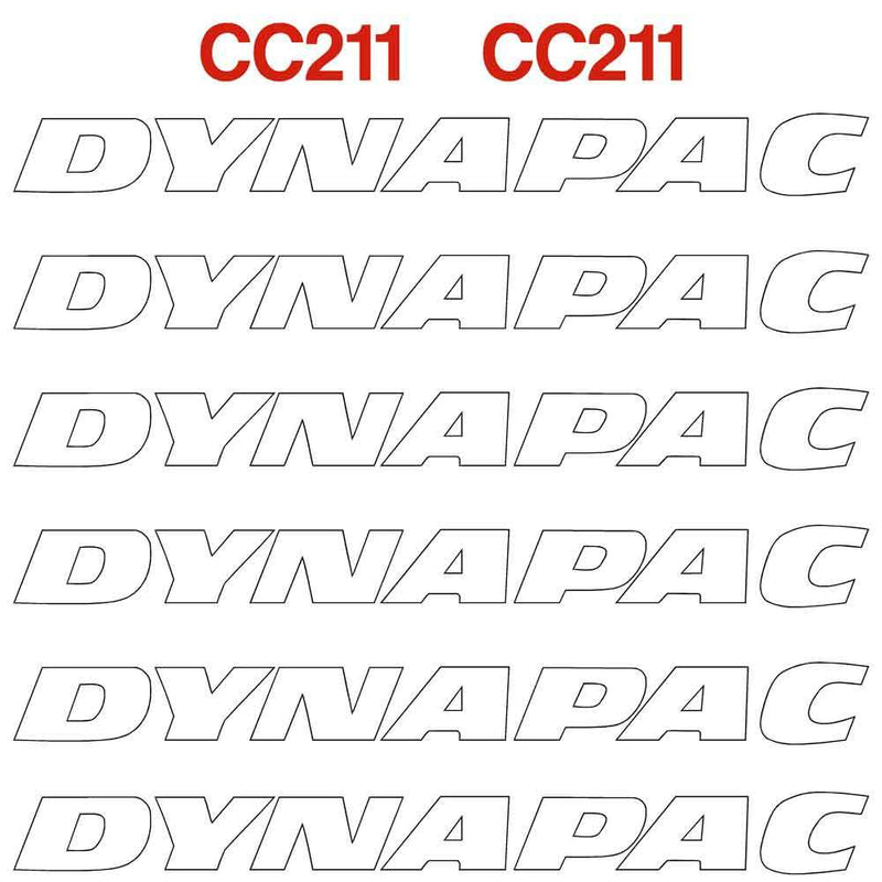 Dynapac CC211 Decals Stickers Set