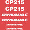Dynapac CP215 Decal Sticker Set