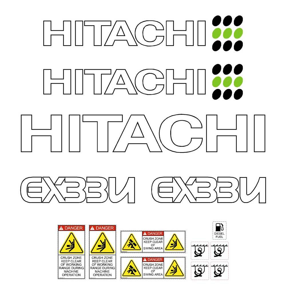 Hitachi EX33U Decals Stickers