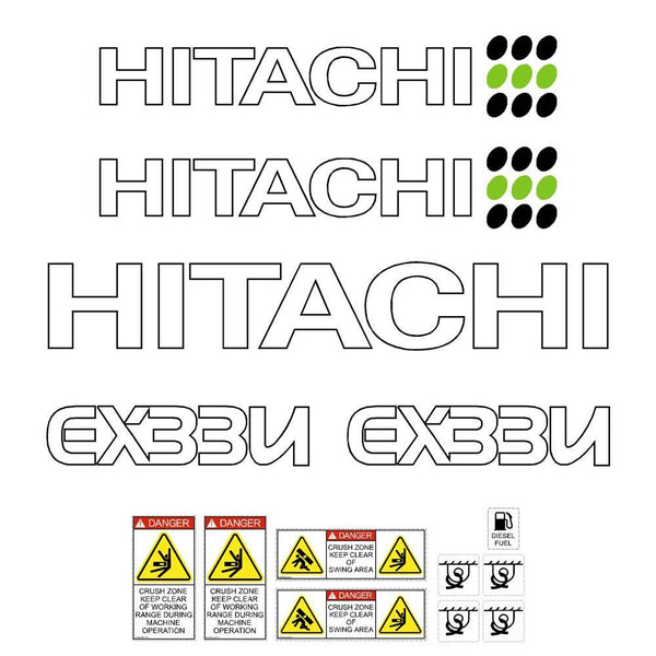 Hitachi EX33U Decals Stickers