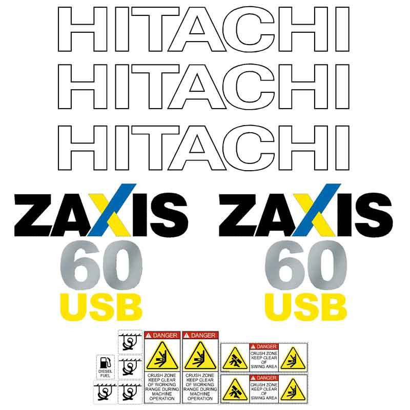 Hitachi ZX60USB-3 Decal Sticker Set
