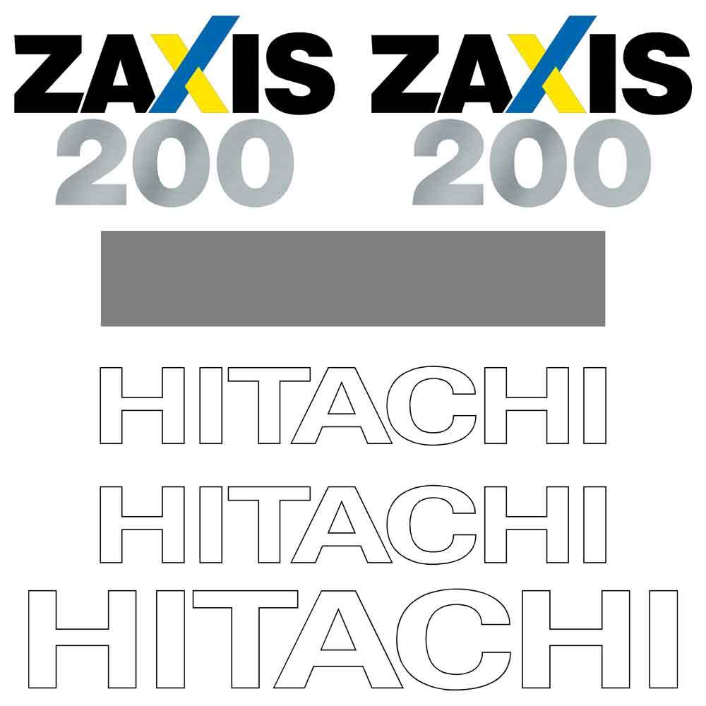 Hitachi ZX200-3 LC Decal Sticker Set