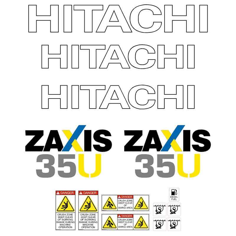 Hitachi ZX35U-3 Decal Set / Sticker Kit