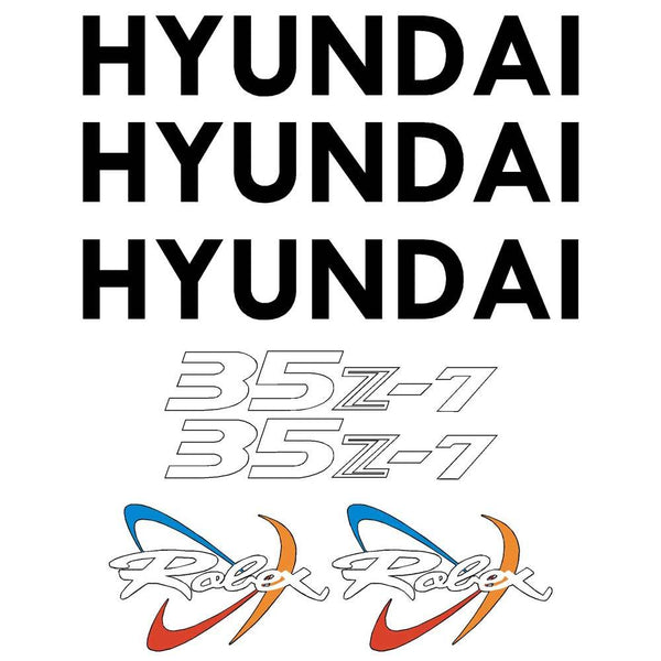 Hyundai R35Z-7 Decals Stickers