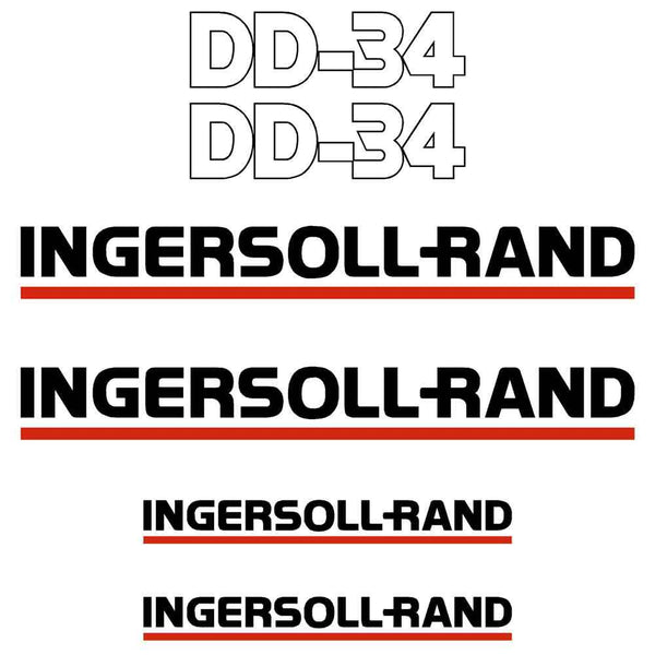 Ingersoll Rand DD34 Decal Sticker Set