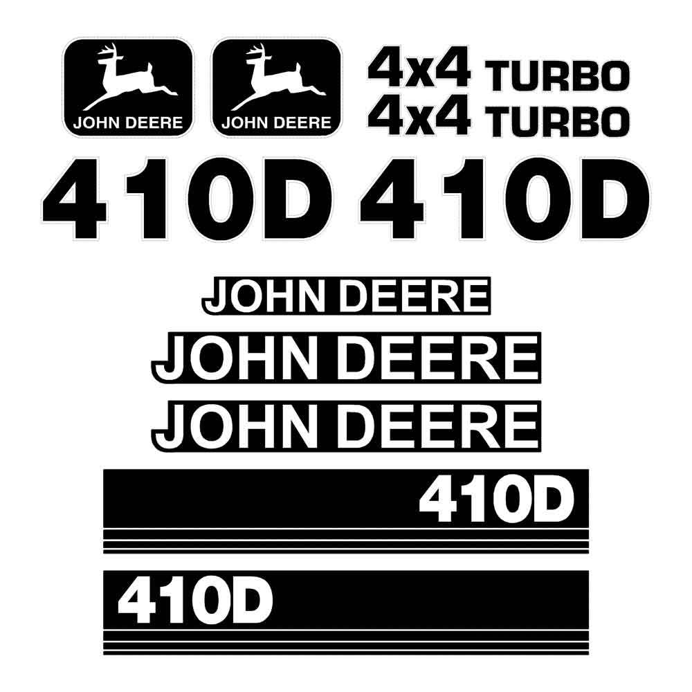 John Deere 410D Decals Stickers Kit