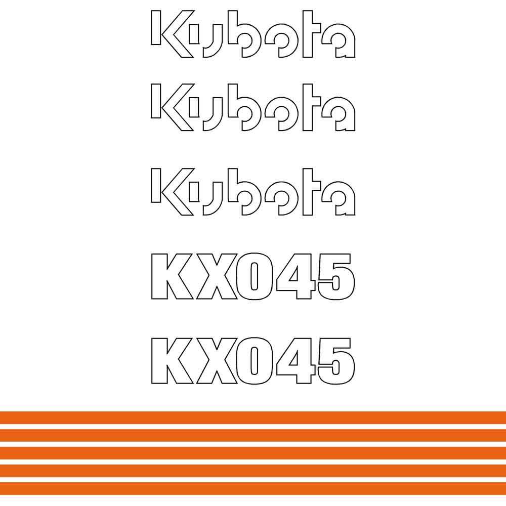 Kubota KX045 Decals Stickers