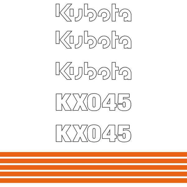 Kubota KX045 Decals Stickers 