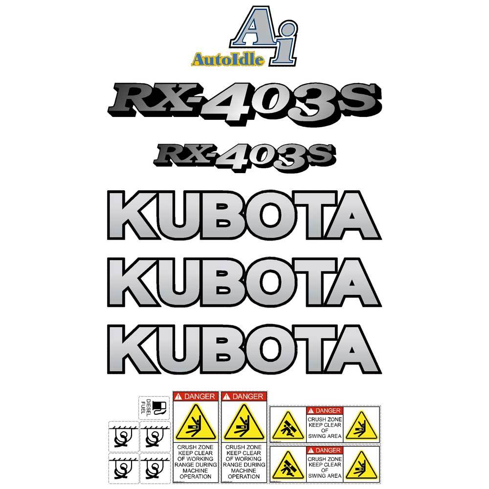 Kubota RX403S Decals Stickers