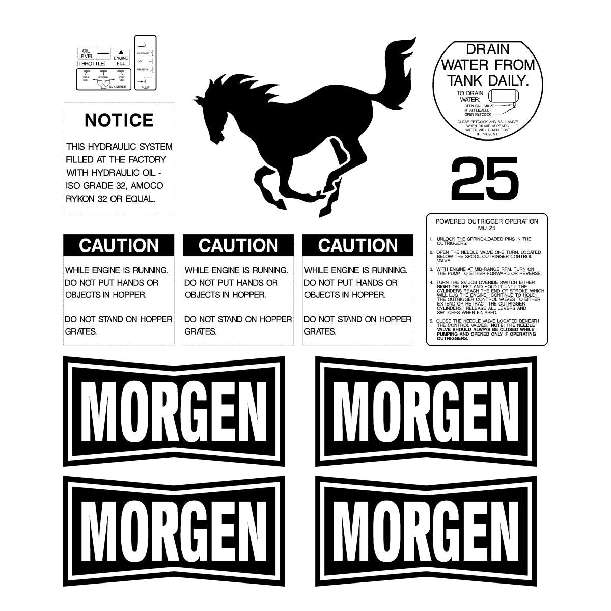 Morgen Mustang MU25 Decal Kit
