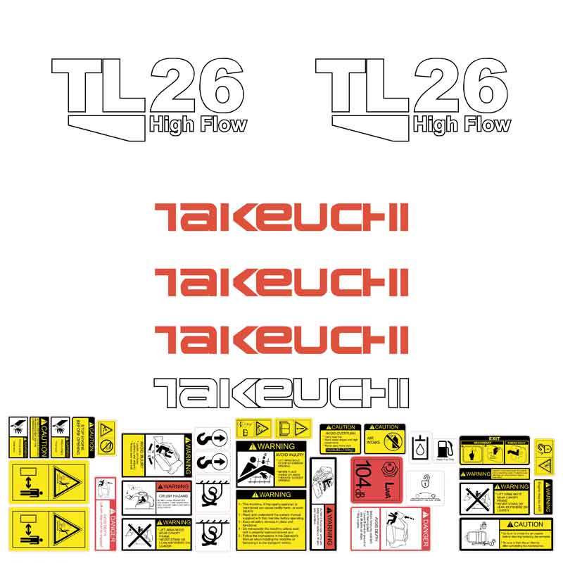 Takeuchi TL26 Decal Sticker Kit