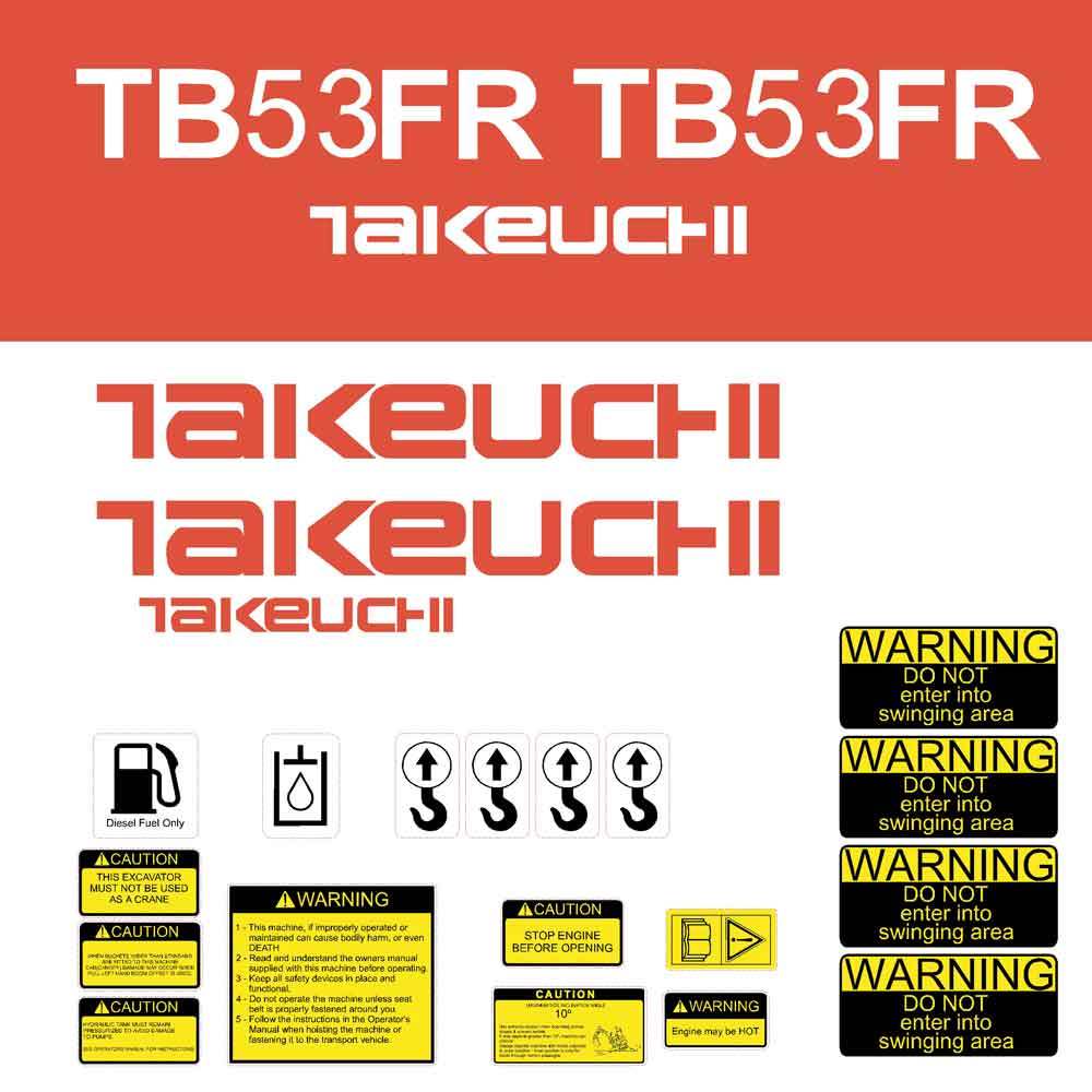 Takeuchi TB53FR Decal Sticker Kit
