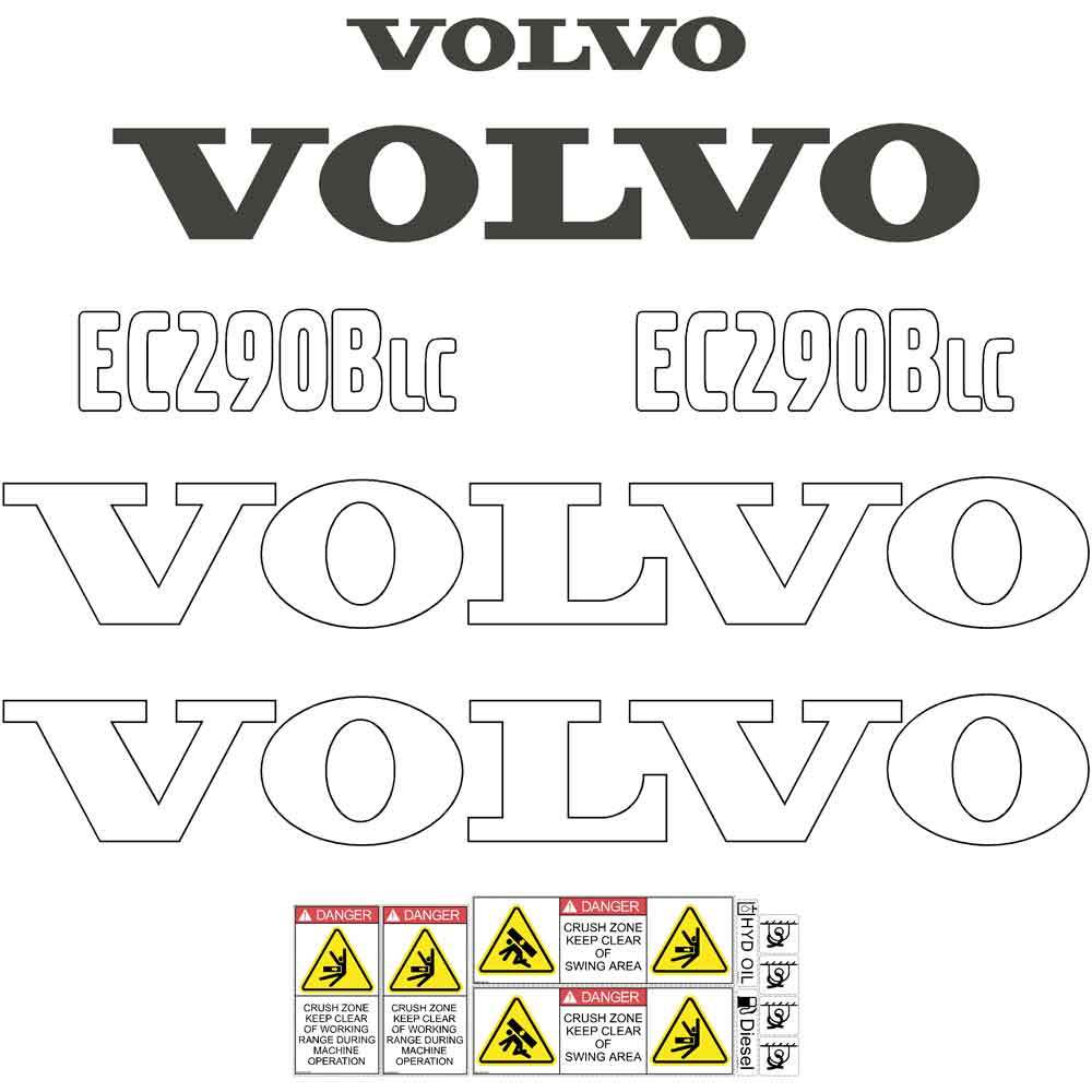 Volvo EC290B LC Decals Stickers