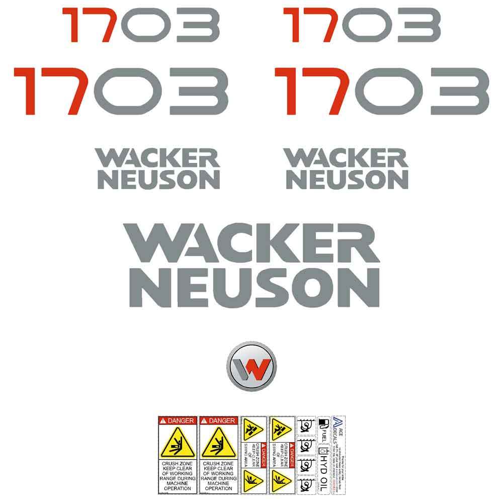 Wacker Neuson 1703 Decal Sticker Set