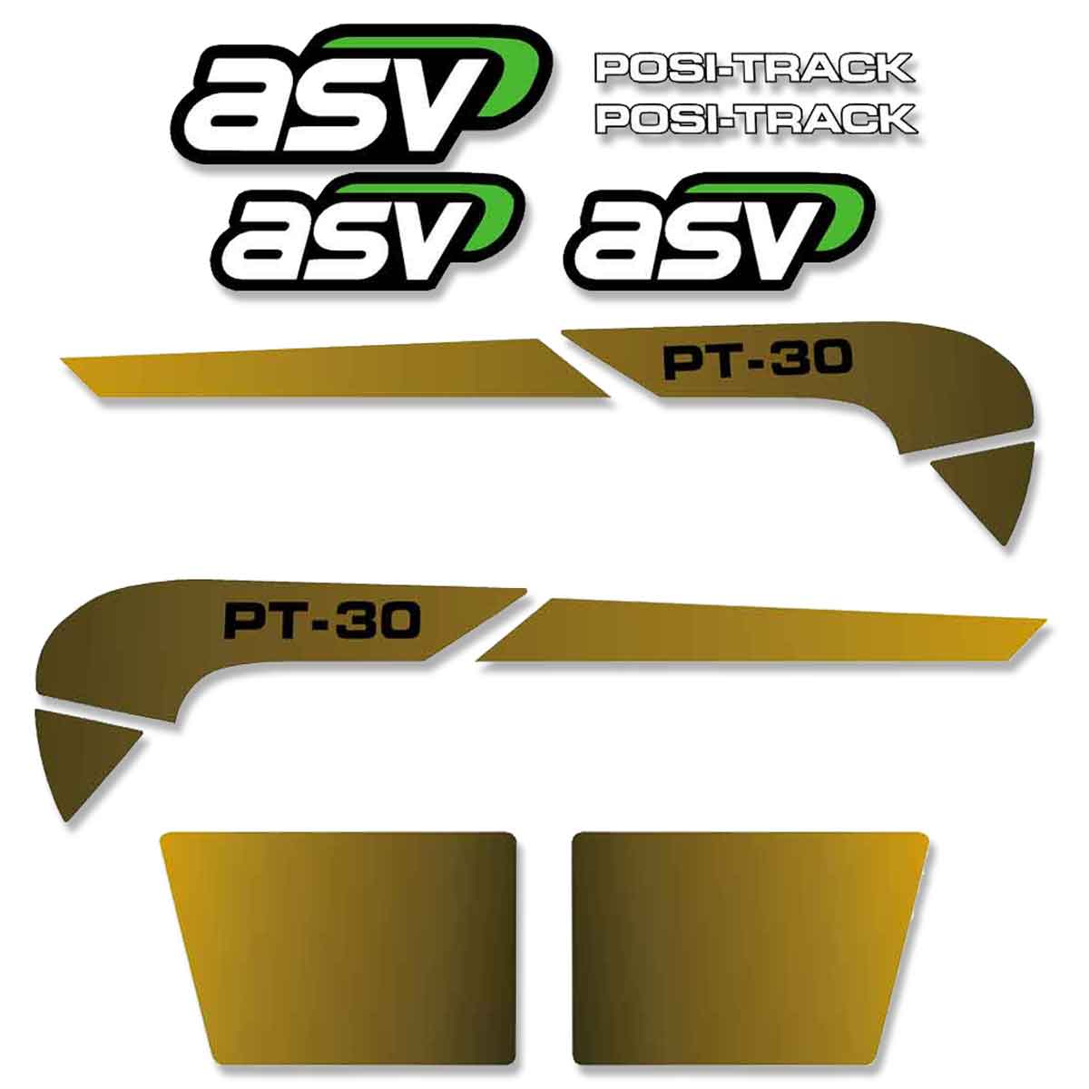 ASV PT30 Compact Tracked Loader Decals Stickers Kit - EARLY MODEL