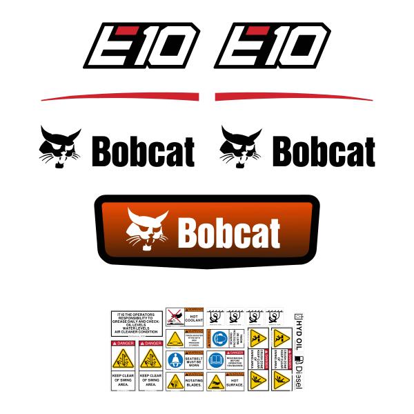 Bobcat E10 Decal Kit Later