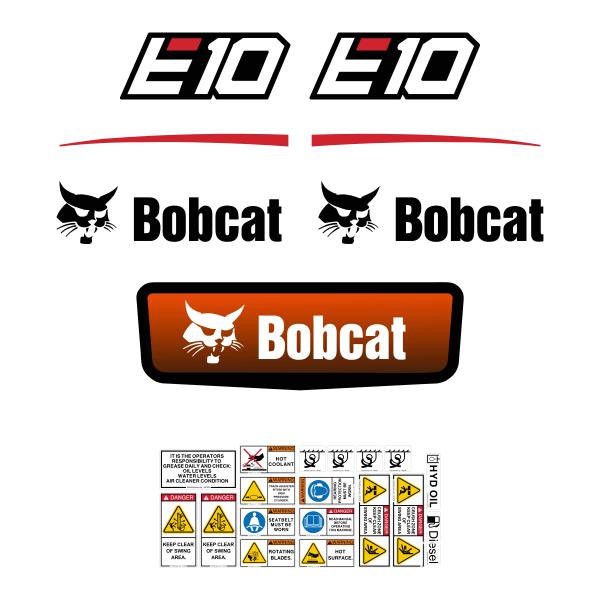 Bobcat E10 Decal Kit Later - Mini Excavator