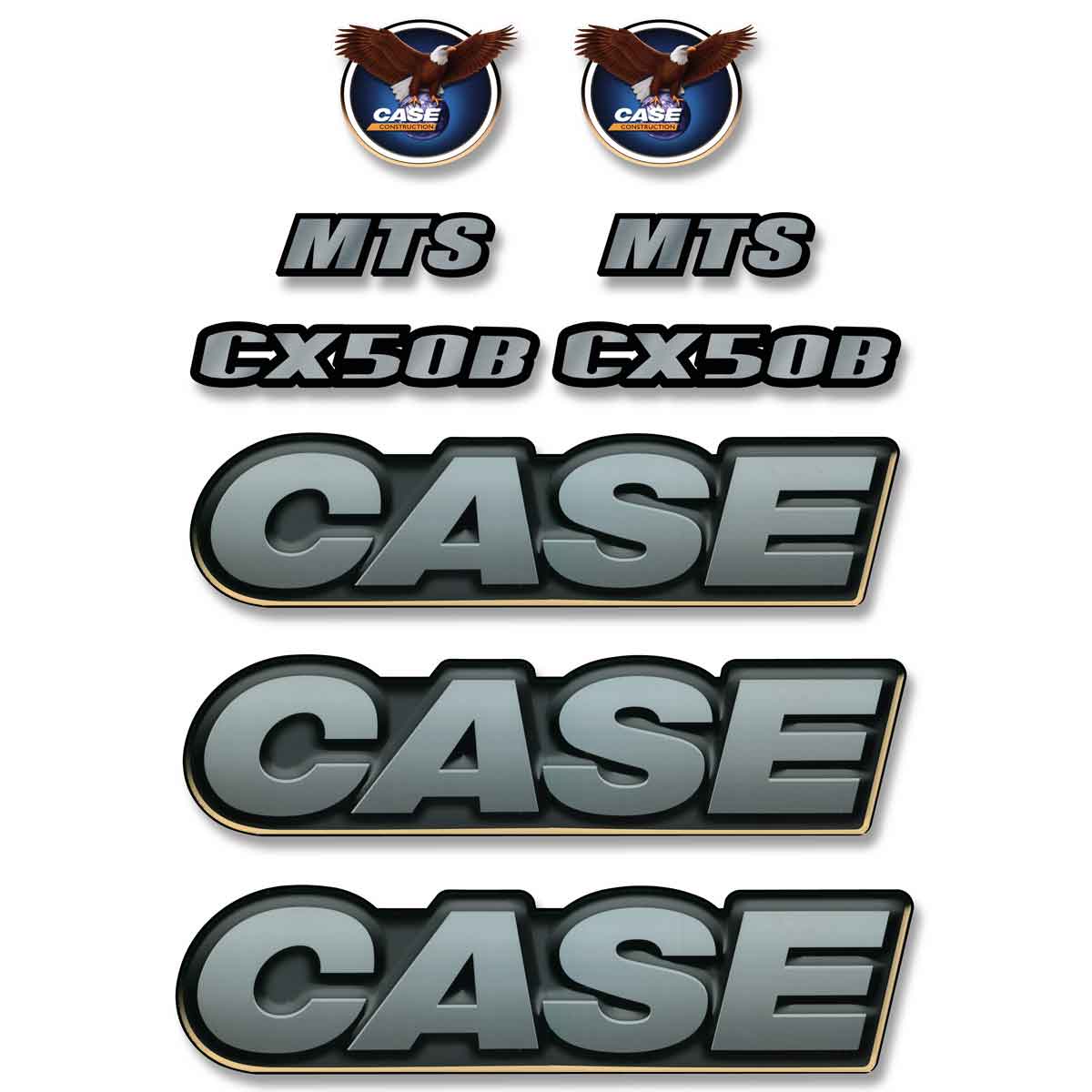 Case CX50B Decals - Metallic Style