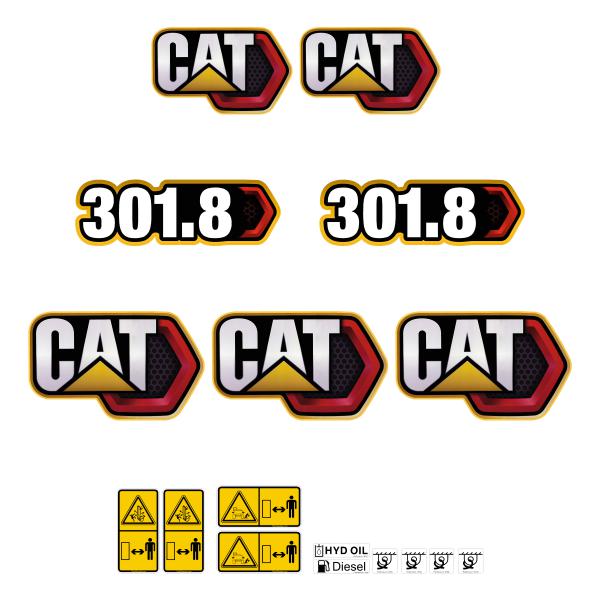 CAT 301.8 Decal Kit Next Gen - Mini Excavator