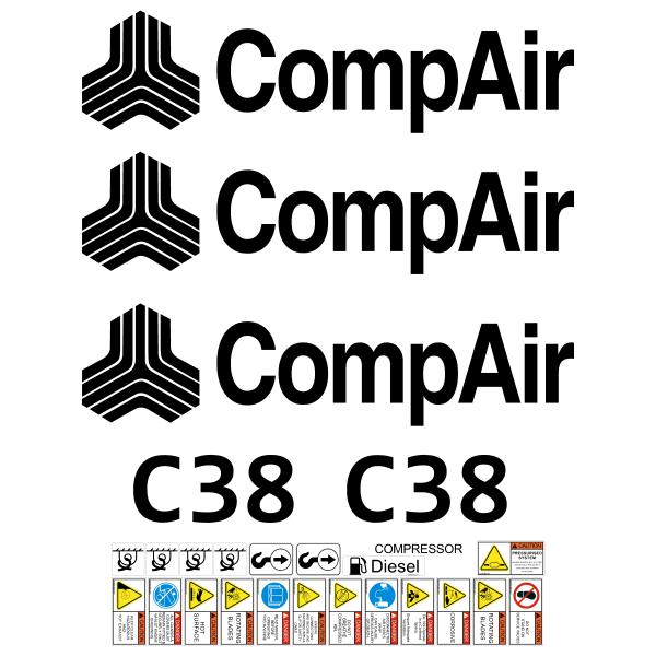 Compair C38 Decal Kit - Compressor