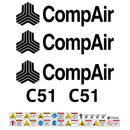 Compair C51 Decal Kit - Compressor